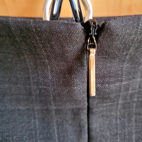 Boss Dark Grey Shadow Check Wool Pencil Skirt size 4 - Picture 4 of 9